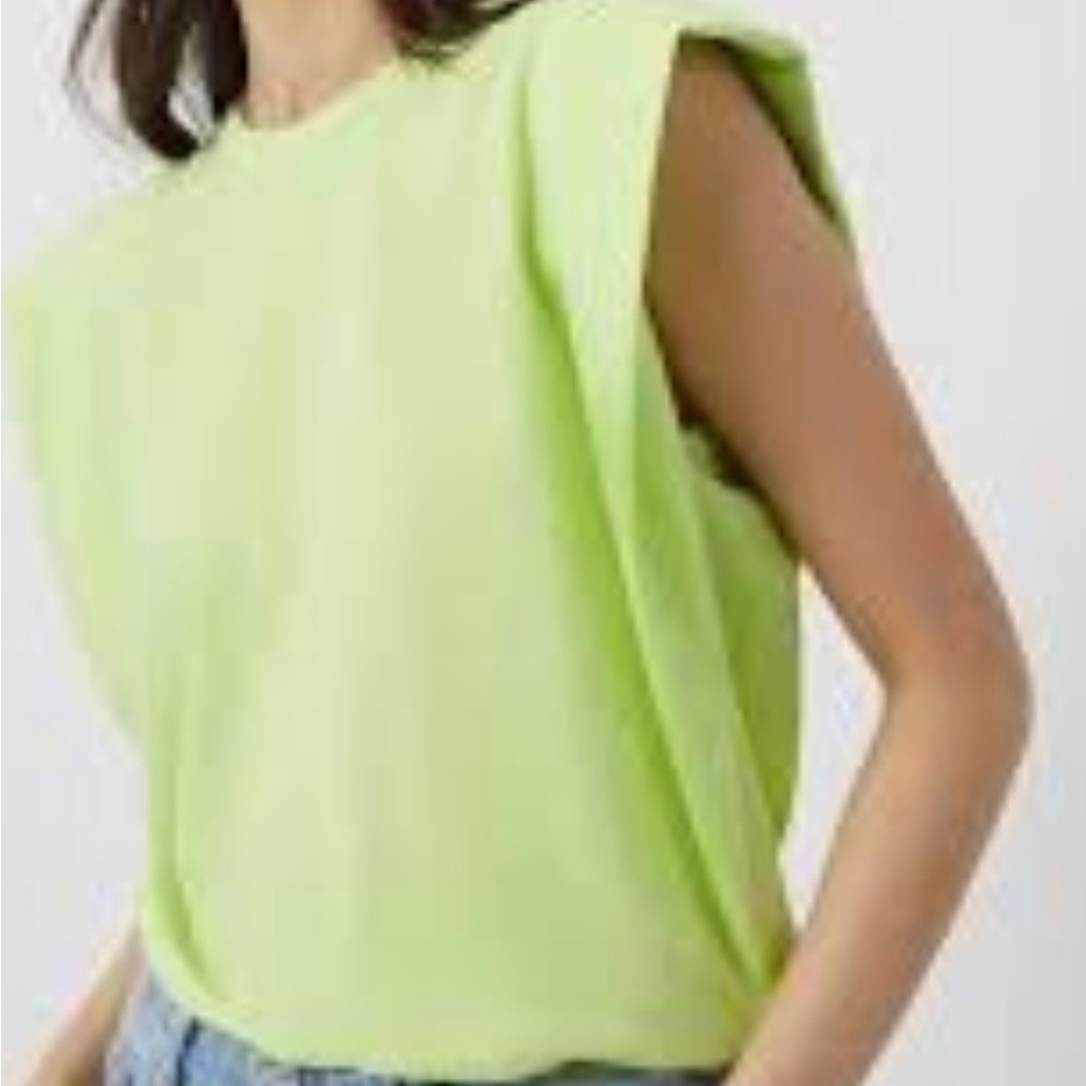 Womens French Connection shoulder pad jersey tank size S NWT